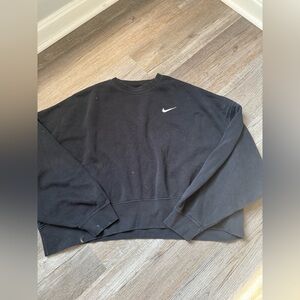 Nike Sweatshirt Crewneck Pullover Cropped Oversized Black Size M L